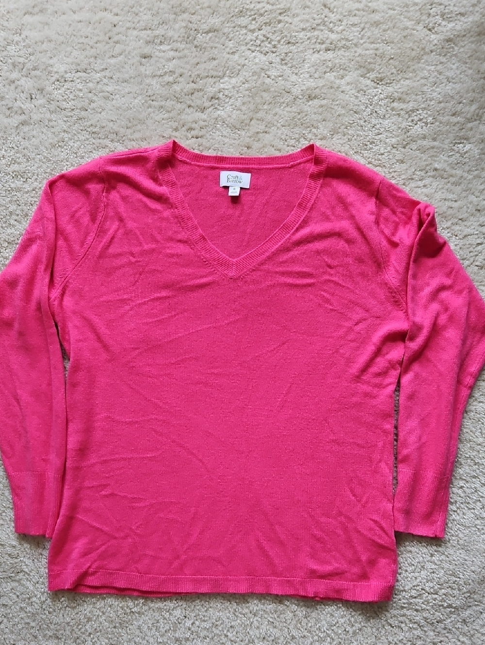 croft & barrow Hot Pink V-Neck Sweater
